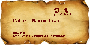 Pataki Maximilián névjegykártya
